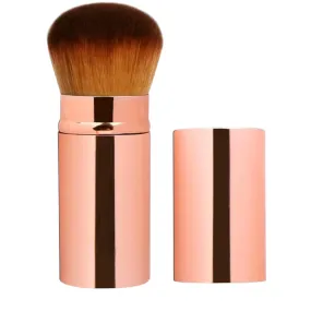 2 Pcs Pink Retractable Kabuki Brush, Foundation Brush for Liquid Makeup, Bronzer, Cream or Flawless Powder Makeup
