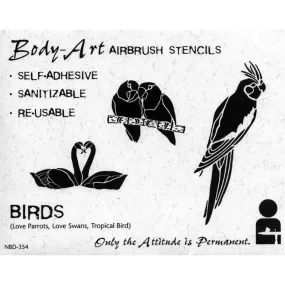 Body Art Stencil Birds