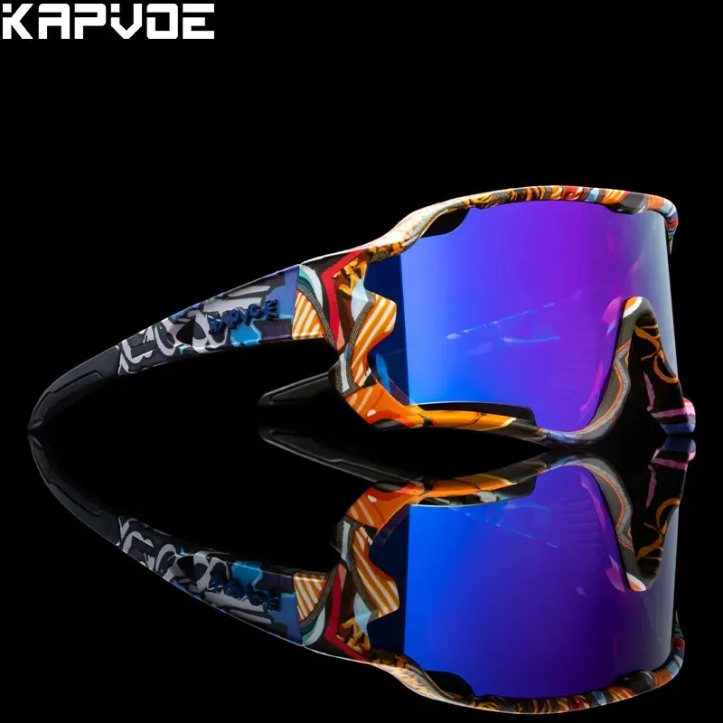 Kapvoe Polarized Cycling Sunglasses Men Outdoor Sports Bicycle Women Bike Cycling Glasses TR90 Bike Goggles Eyewears