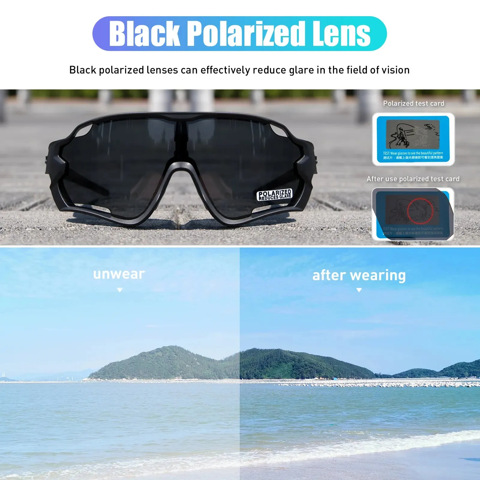 Kapvoe Polarized Cycling Sunglasses Men Outdoor Sports Bicycle Women Bike Cycling Glasses TR90 Bike Goggles Eyewears