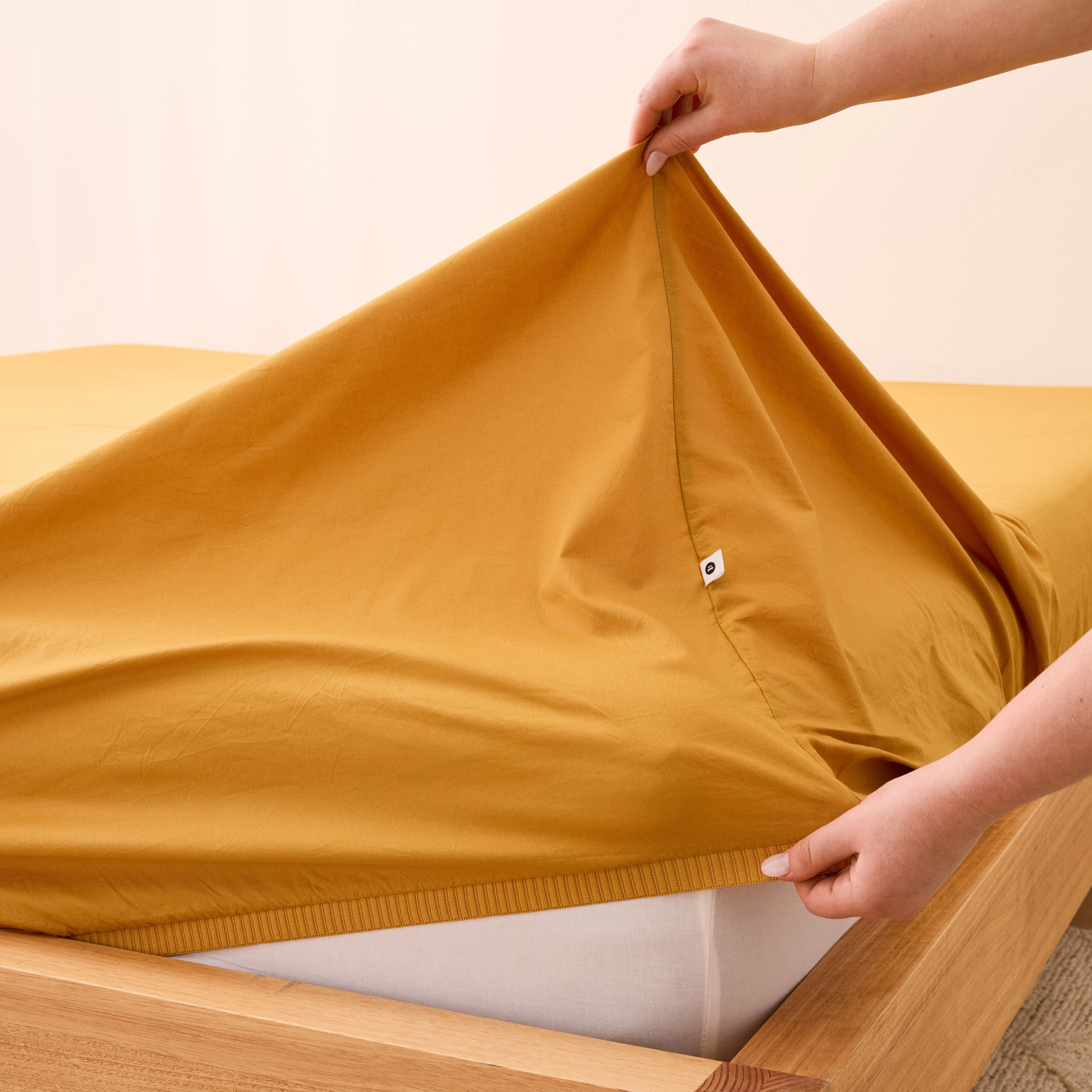 Leo Washed Cotton - Mustard Kids Fitted Sheet