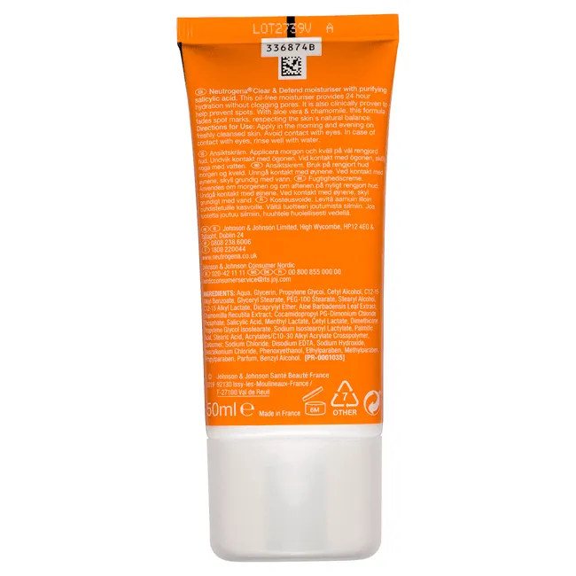 Neutrogena Clear & Defend Daily Moisturiser Oil Free - 50ml (Original)