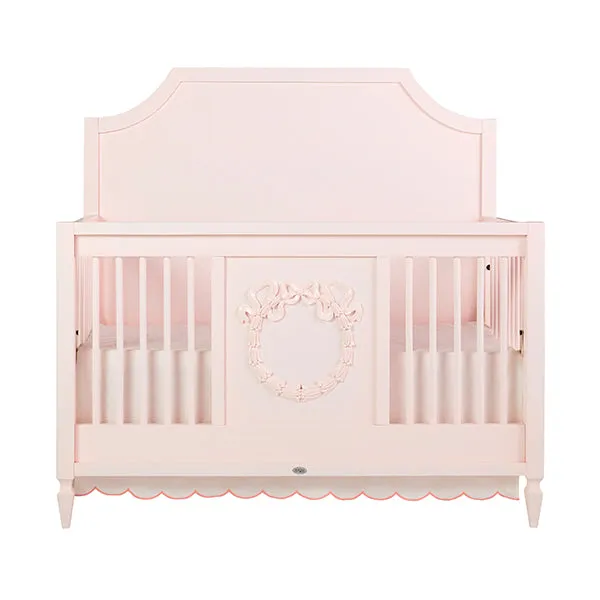 Scallop Crib Skirt in Blush